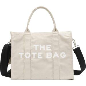 Women Beige Personalized Canvas Crossbody Tote Bags with Zipper Mini Top-Handle